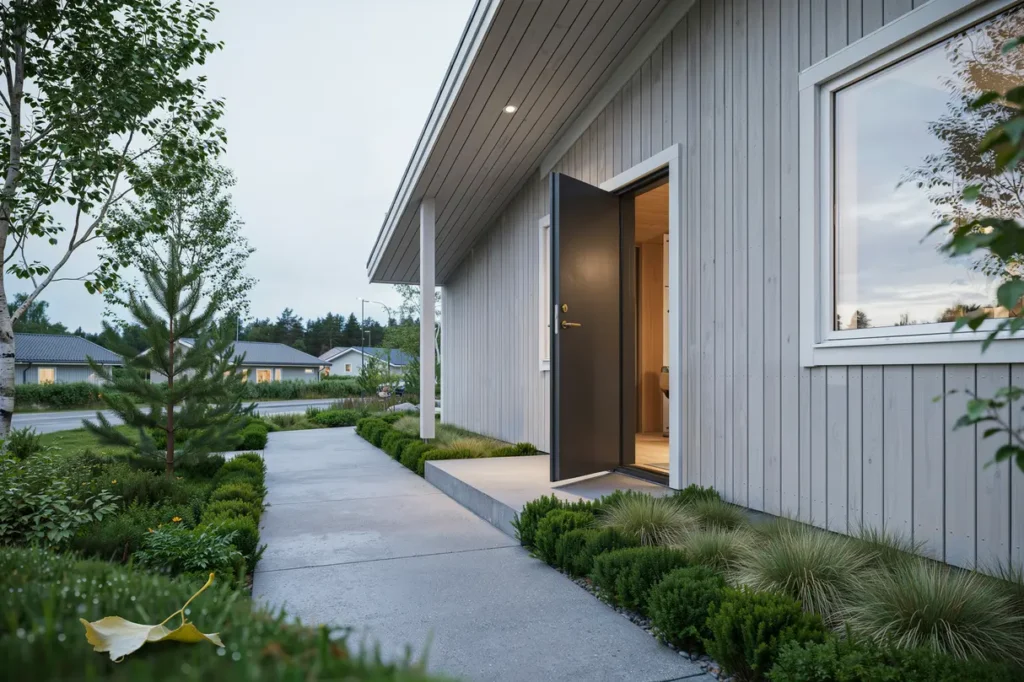 tillbyggnad av entr och hall p villa i bylund