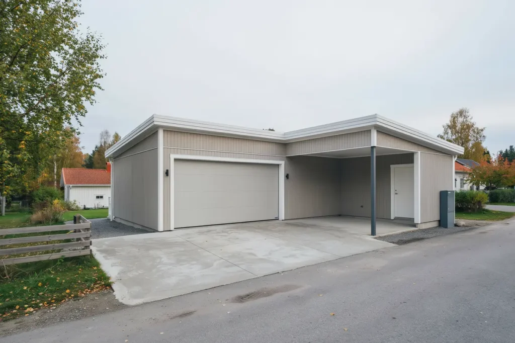 nybyggnation av carport och garage i ribby v sterhaninge